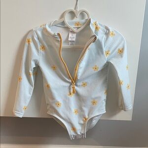 Carter's Blue Striped One Piece with Yellow Floral